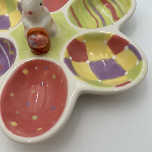 Ceramic Deviled Egg Platter Tray Holder Dennis East Easter - Picture 11 of 15